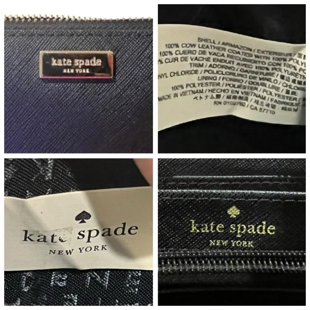Kate Spade New York Black Continental Large Zip Wallet